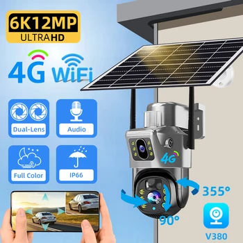 V380 Pro 12MP 4G su SIM kortele, Auto-Tracking, 6K Naktiniu Matymu, Dvigubu Objektyvu 1