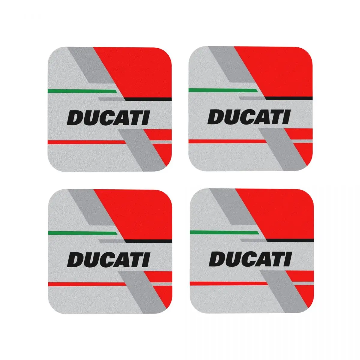 

Ducati Team R Coasters Coffee Mats Set of 4 Placemats Mug Tableware Decoration & Accessories Pads for Home Kitchen Dining Bar