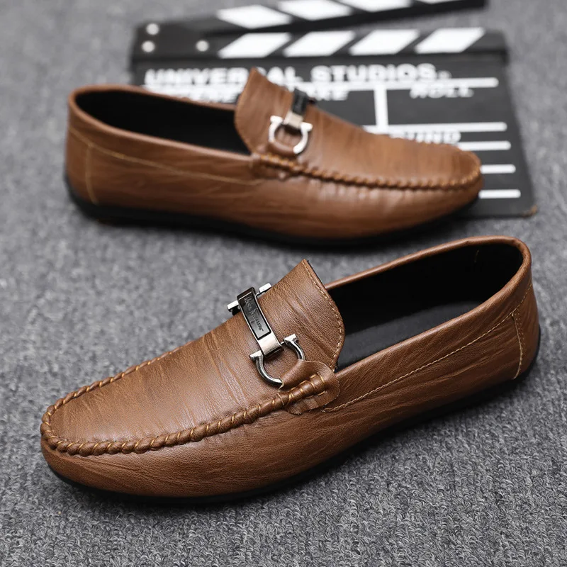Men Loafers Shoes for Men Luxury Business Dress Shoes Comfy Slip-on Drive Moccasins Footwear Male Brand Leather Boat Shoes Men 4