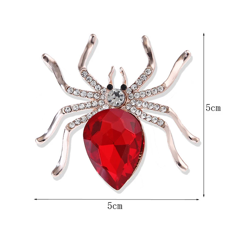 Broche animale d'araignée en cristal créative pour femmes, accessoires de manteau de collier de vêtements, mode