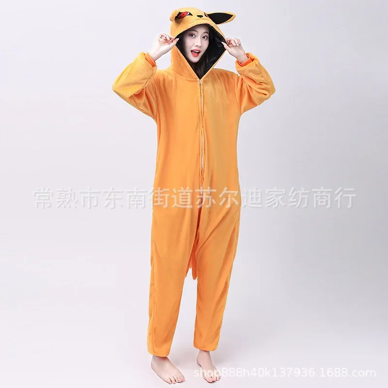 Uzumaki Kurama Kyuubi renard Cosplay Costume Kigurumi adulte unisexe Anime pyjamas flanelle combinaison v&ecirc;tements de nu
