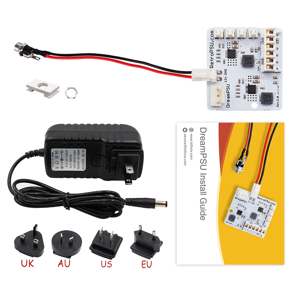 

Bitfunx DreamPSU Rev2.0 12V Replace DC Console original Power Supply for SEGA Dreamcast