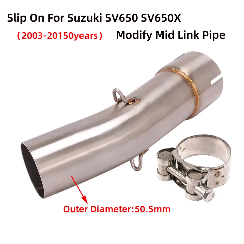

Slip On For SUZUKI SV 650 SV650 SV650X 2003 - 2015 Motorcycle Exhaust System Escape Modified Middle Connection Link Pipe 51mm