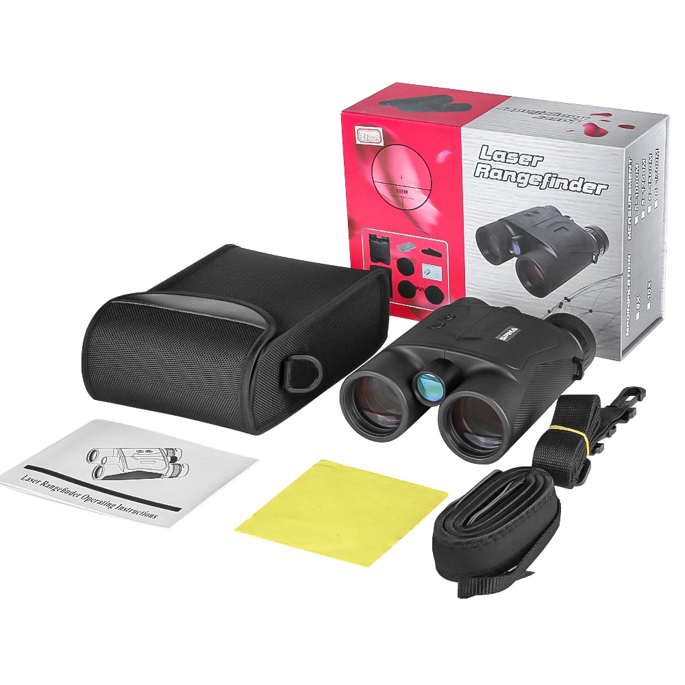 SPINA 10X42 Laser Rangefinder 1200 Meters Ranging Binoculars Telescope Tactical Hunting Outdoor Distance Measurement Waterproof