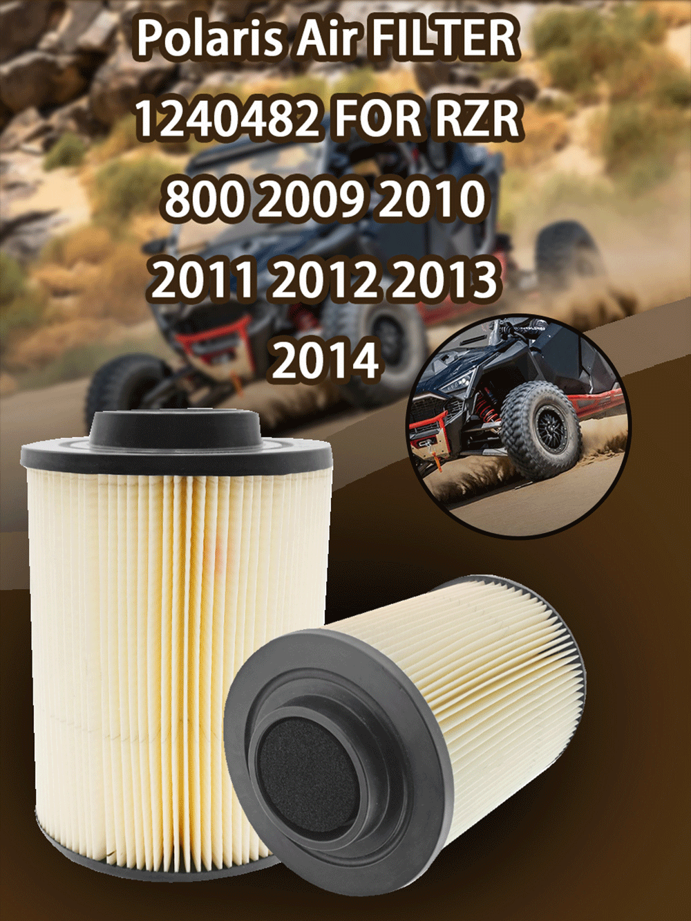 Description Picture 2 of itemAir Filter 1240482 Compatible with Polaris RZR 800 S Ranger 800 900 RZR RZR S RZR 4 4X4 6X6 Crew XP Ranger