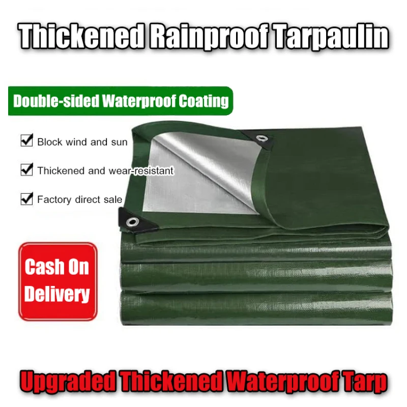 Double-sided Sunproof Tarpaulin Rain and Sun Protection Thickened Waterproof Tarpaulin Sunshade Cloth Canvas Rainproof