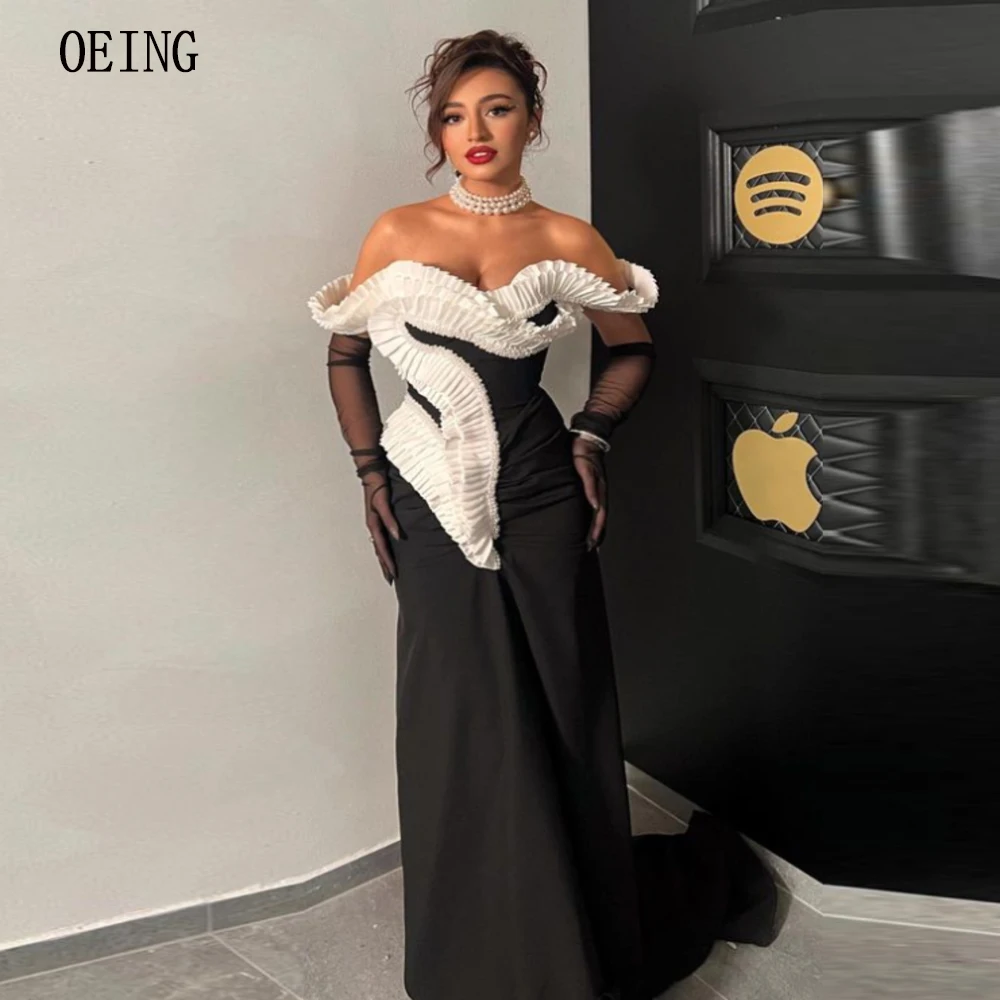 

OEING 2024 Luxury Off Shoulder Dresses For Special Events Pleated Sweetheart Dubai Arabic Evening Prom Gown Fashion Formal Dress