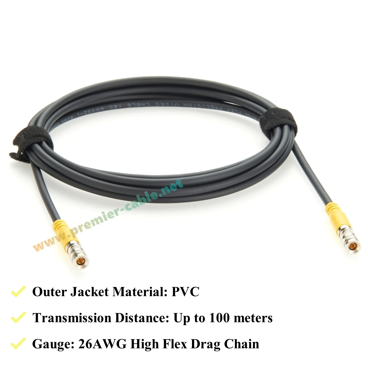 DIN 1.0/2.3 cable 75 Ohm 12G SDI Din 1.0/2.3 Male to Male HD SDI Cable 4855R Coaxial Cable High Flex Drag Chain cable