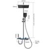 Luxury Bathroom Shower Faucet Full Set Shower System with Light Tempered Glass Temperature Smart Digital Display Hot Cold Mixer 6