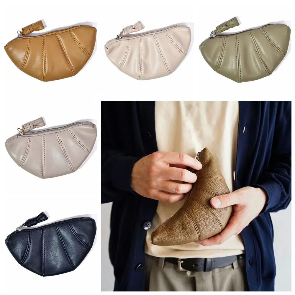 Pu Leather Croissant Wallet Fashion Car Key Bag Coin Purse Change Purse Handbag Cosmetic Bag Zipper Purse Outdoor