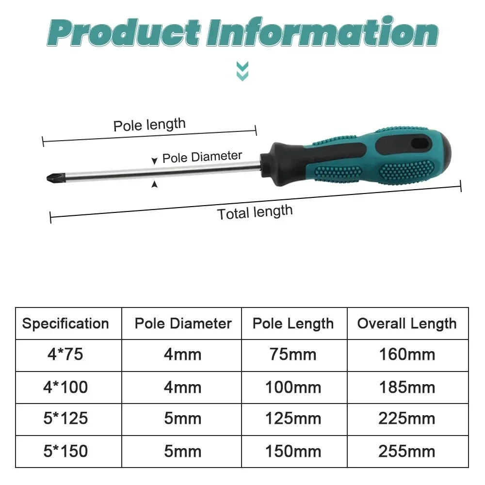 Multipurpose Handle Screwdrivers Set With Magnetic Insulated Security Repair Hand Tools Cross/Straight Type Mini Screw Driver 6