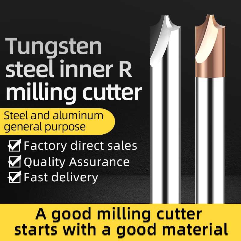 텅스텐 카바이드 반경 코너 라운딩 커터 엔드 밀 CNC 도구, R0.5-R5.0 모따기, 외부 반경 쿼터 서클 라우터 비트