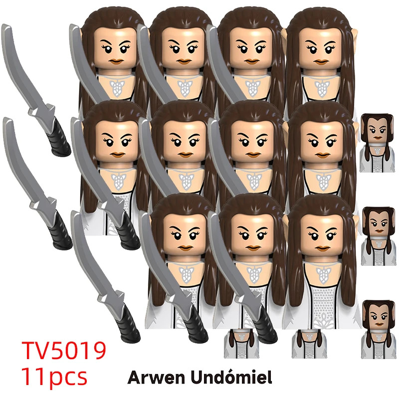 11pcs 중세 엘프 Rohan 군인 가드 육군 Lotr 액션 인형 미니 빌딩 블록 조립 빌딩 블록 MOC 어린이 선물