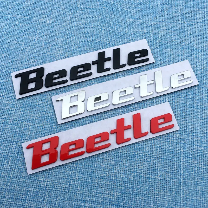 20x 3d Metal Sticker Beetle Emblem Badge Chrome Black Red Letter Decal
