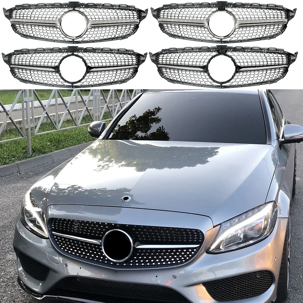 

Накладка на решетку радиатора переднего бампера для Mercedes-Benz W205 C-Class 2015-2018 Diamond