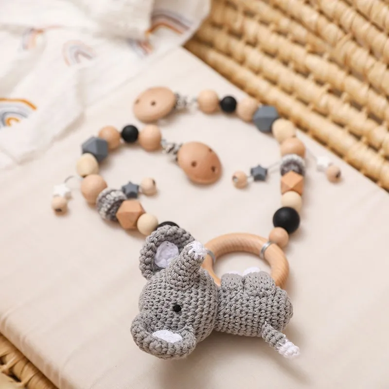 Baby Wooden Stroller Toys Hanging Rattle Crib Bell Animal Mobiles Gym Pendants Children Gifts