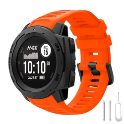 Silicone Replacement Band for Garmin Instinct Series - Durable Sport Style Watch Strap (Orange)