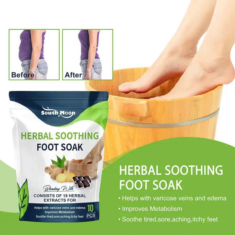 

10pcs Natural Herbal Foot Soothing Soak Gel Detox Capsule Foot Cleansing Bath Soak Beads Slimming Feet Reflexology Spa Relax