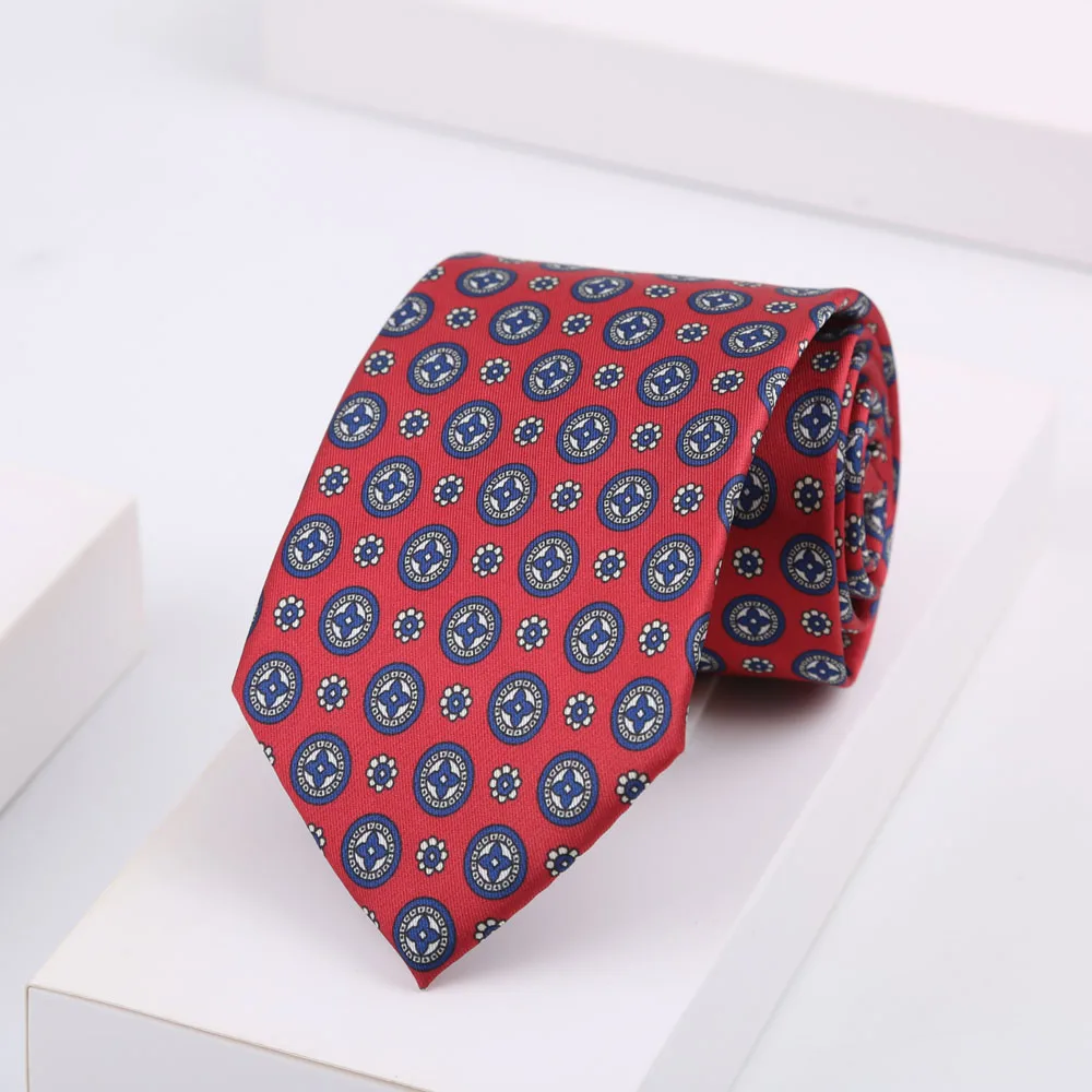 Neues Design Krawatte für Herren, Seidenoptik, weich, blau, rot, gelb, gepunktet, geblümt, geeignet für Hochzeit, Party, Business, Büro, Accessoires – Detail 17
