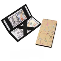 Creative New Long PU wallet Card Holder Rhombus Laser Indentation Wallet Magic Wallet Men's and Women's Coin Purse