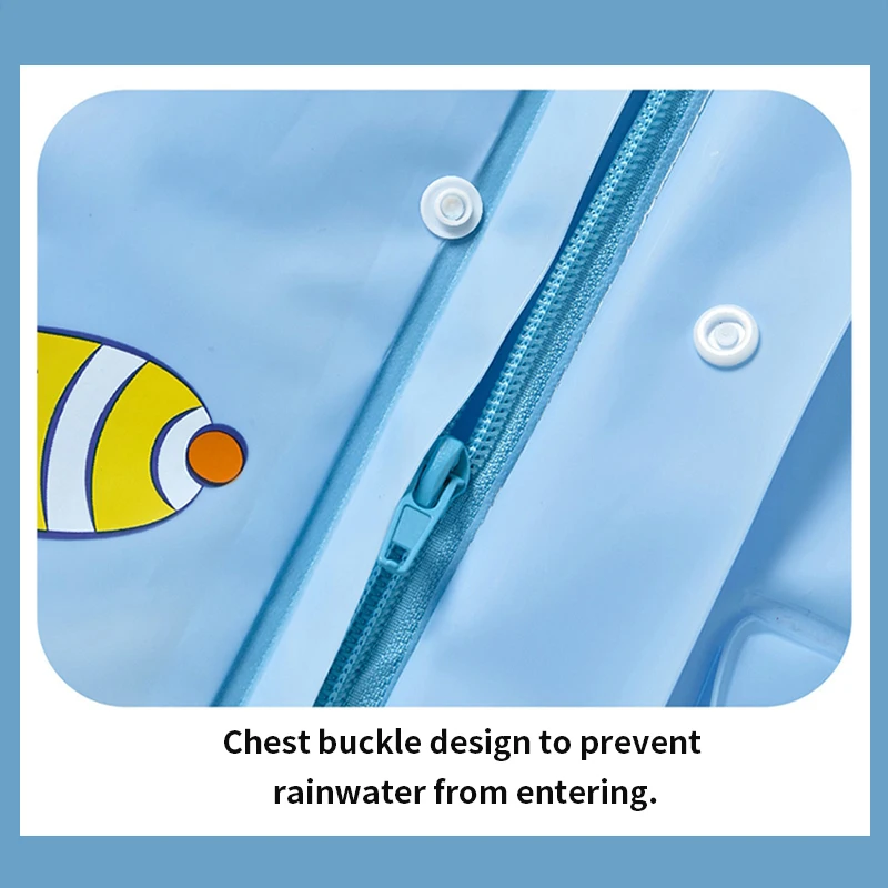 1pc Outdoor Children Raincoat Cute Cartoon Dinosaur Rainwear Kindergarten Rain Coat Jacket Portable Rain Poncho with Zipper