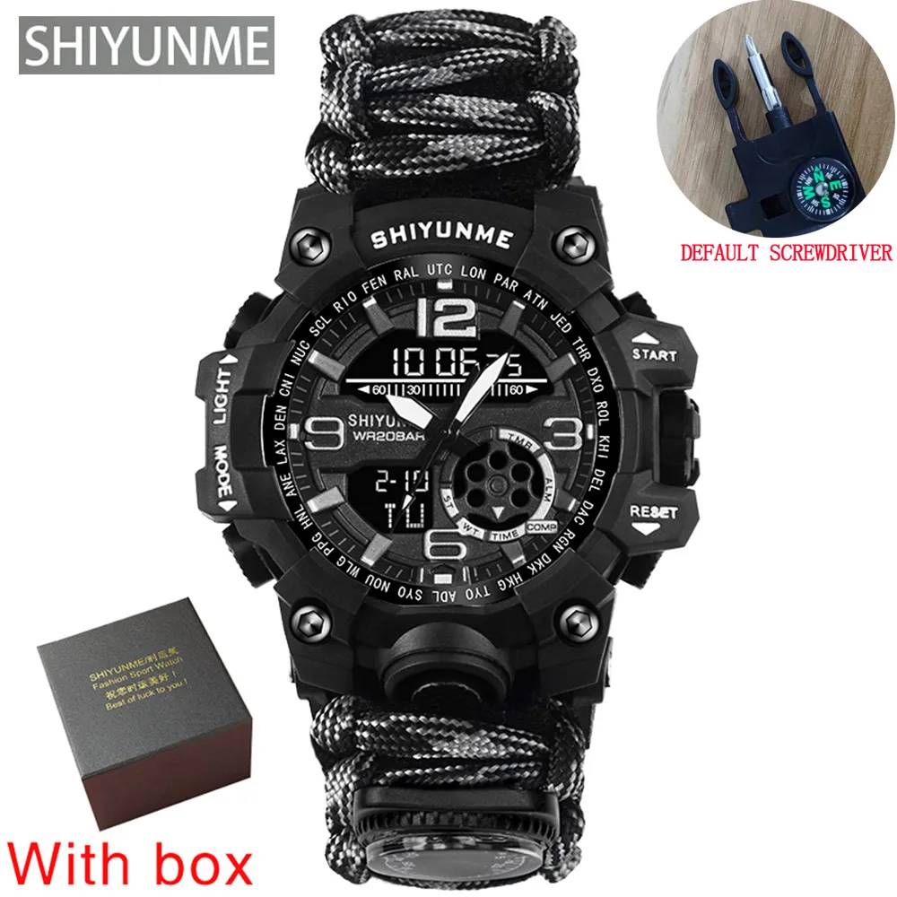 SHIYUNME New Sports Men's Watches Compass Luxury Military Quartz Watch Men Waterproof Male Clock relogio masculino 2022 