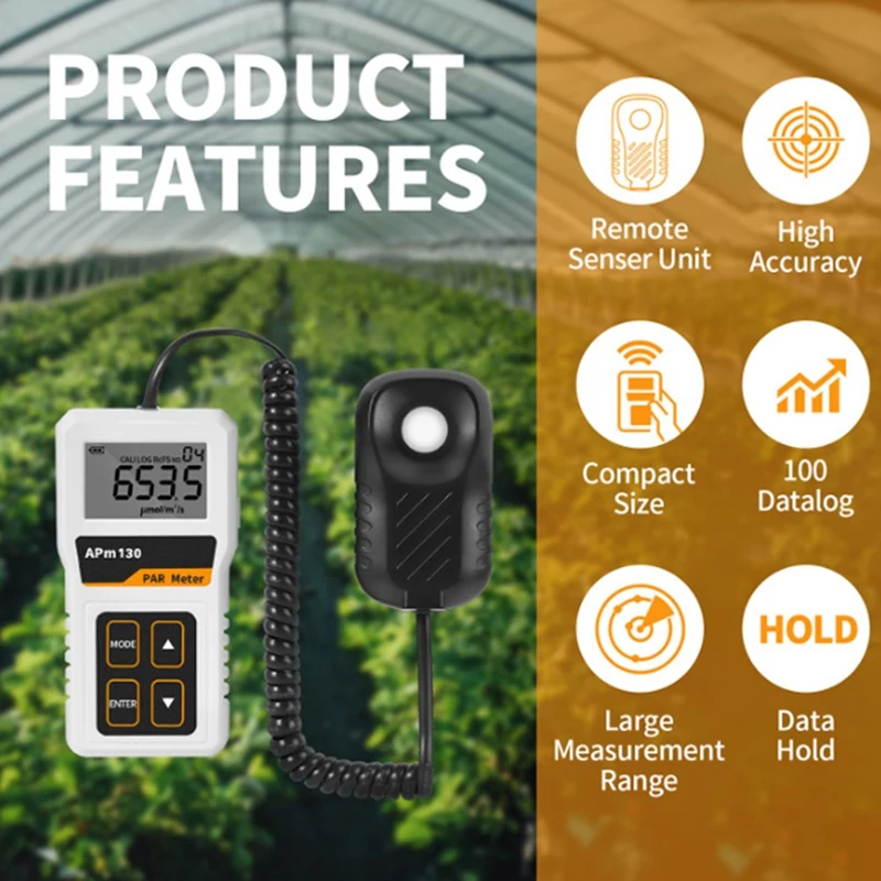 Quantum PAR Meter For Led Grow Lights,High Precision PPFD Meter With 400-700Nm Range 6