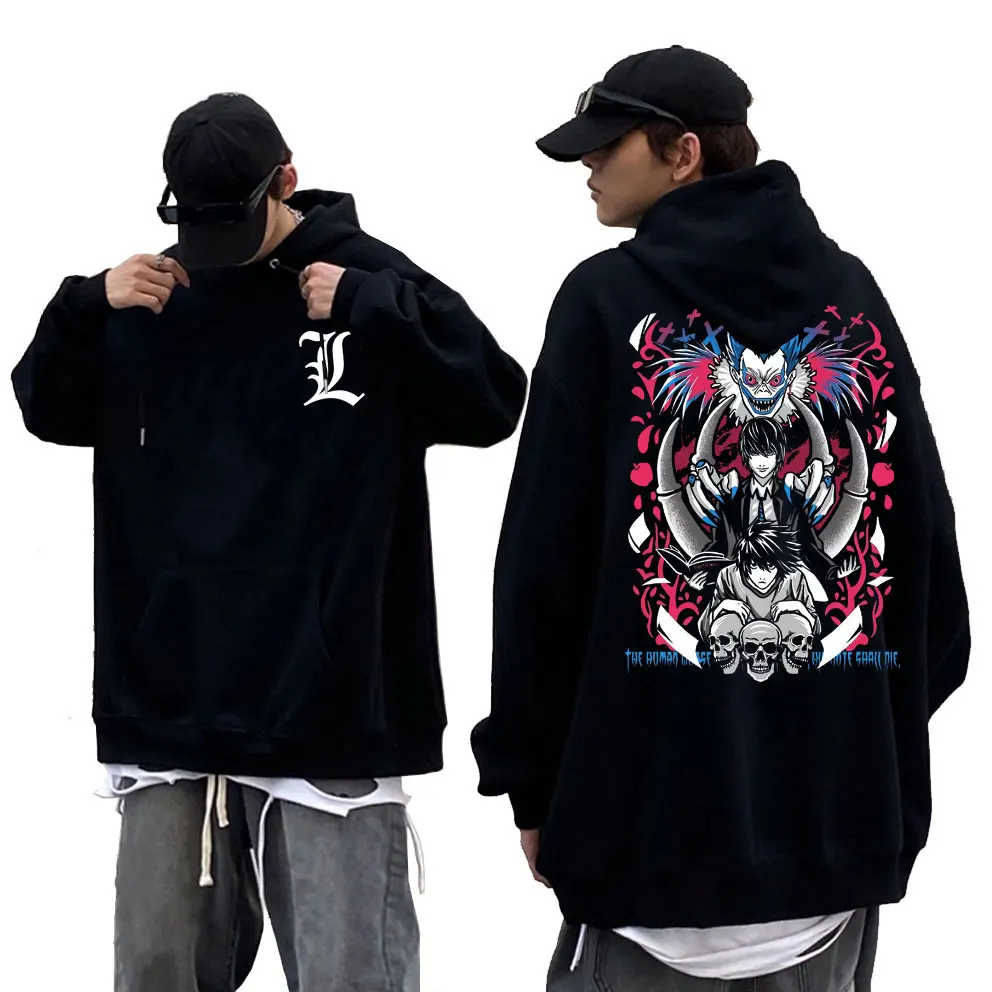 

Anime Death Note Shinigami Ryuk Light Yagami L·Lawliet Graphic Hoodie Men's Manga Oversized Sweatshirt Men Casual Loose Hoodies