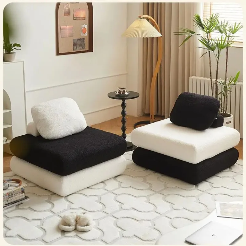 Lazy Sofa Sofa Bed Cube Shape Compact Small Home Single Bedroom Tatami Style Living Room Sofas Removable Washable Fabric