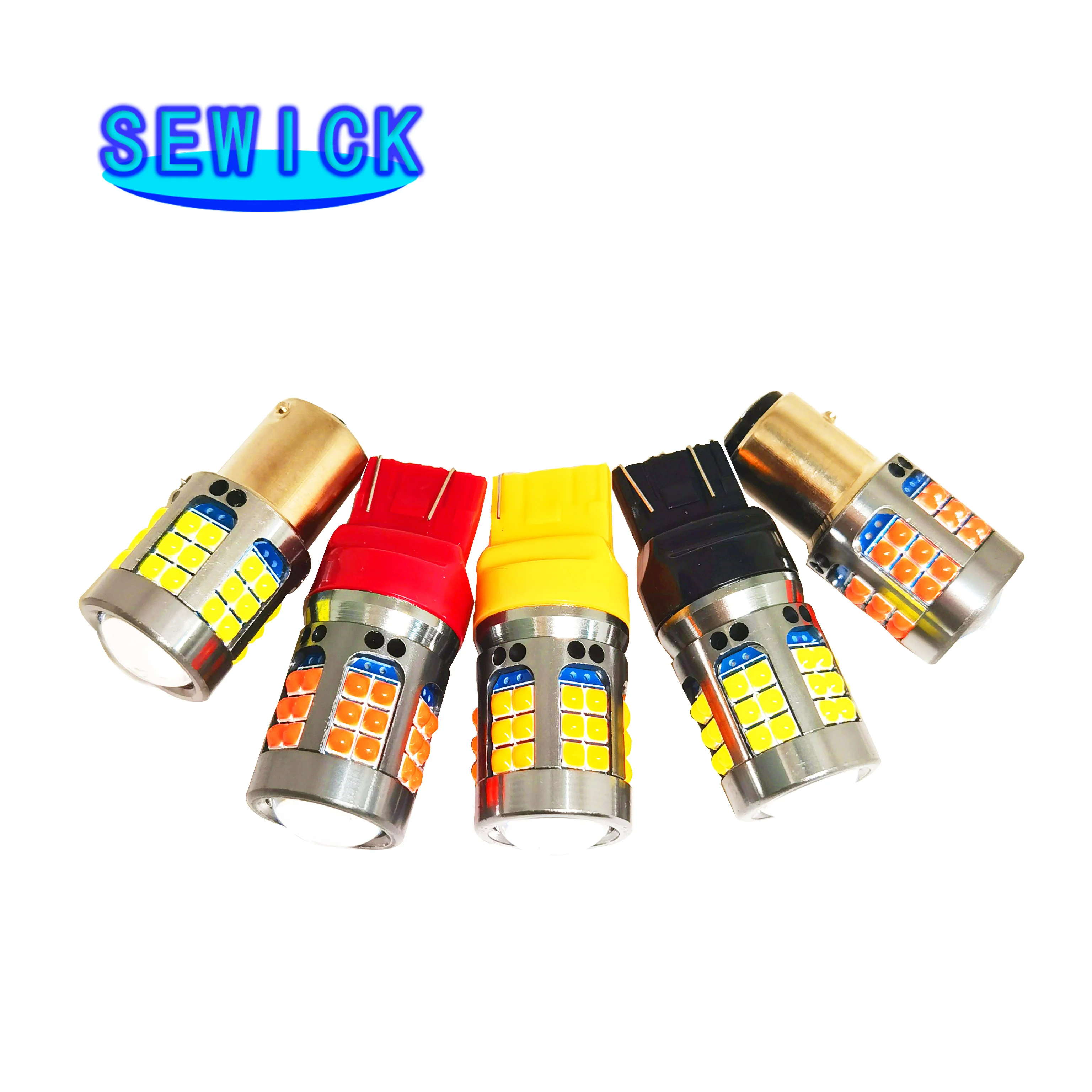 

SEWICK 100Pcs 3157 33smd S25 1156 1157 P21W BA15S LED BAY15D BAU15S PY21W T20 3156 7440 7443 W21W Bulbs For Turn Signal Light