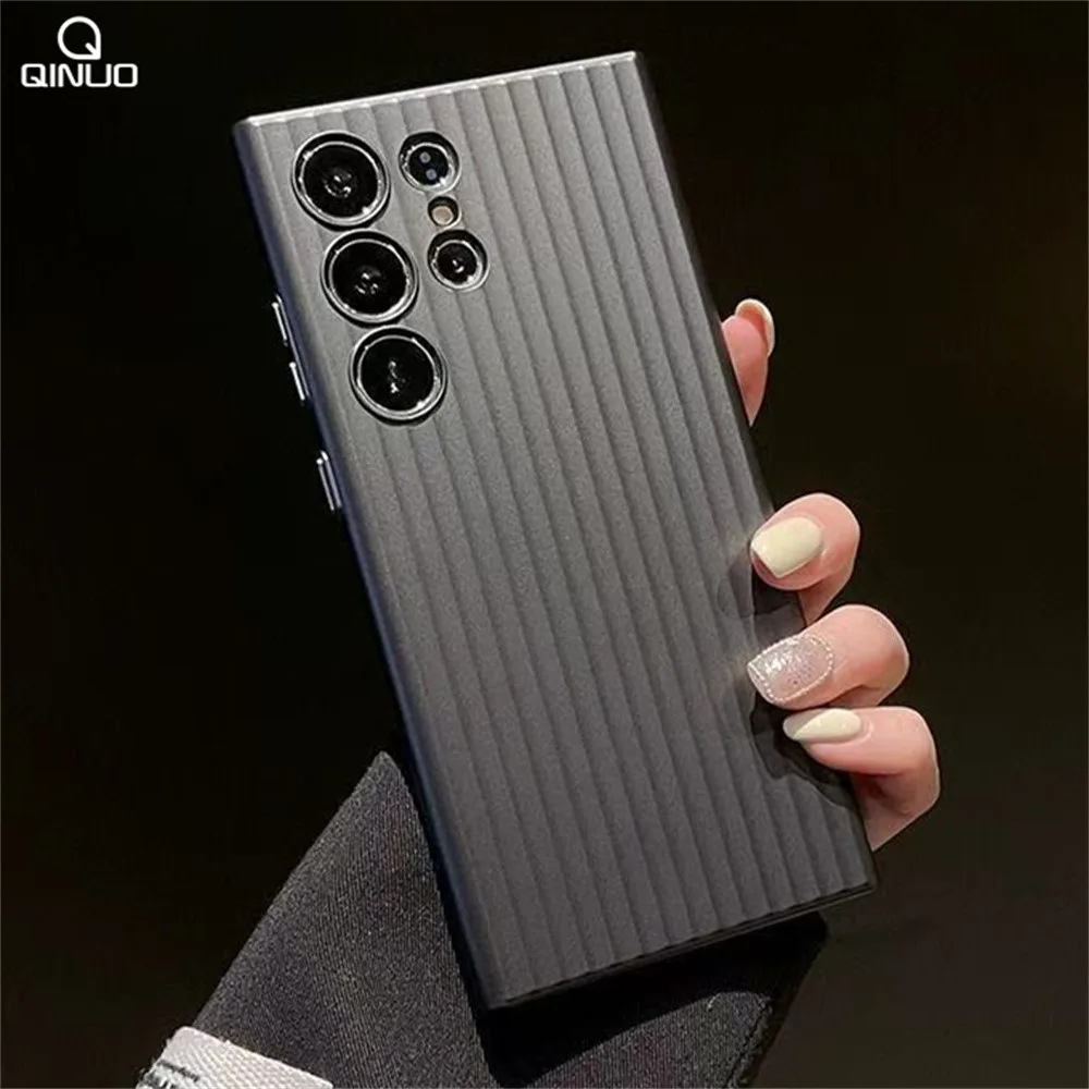 Original Matte Stripes Pattern Phone Case with Camera Protection and Shockproof Armor Design