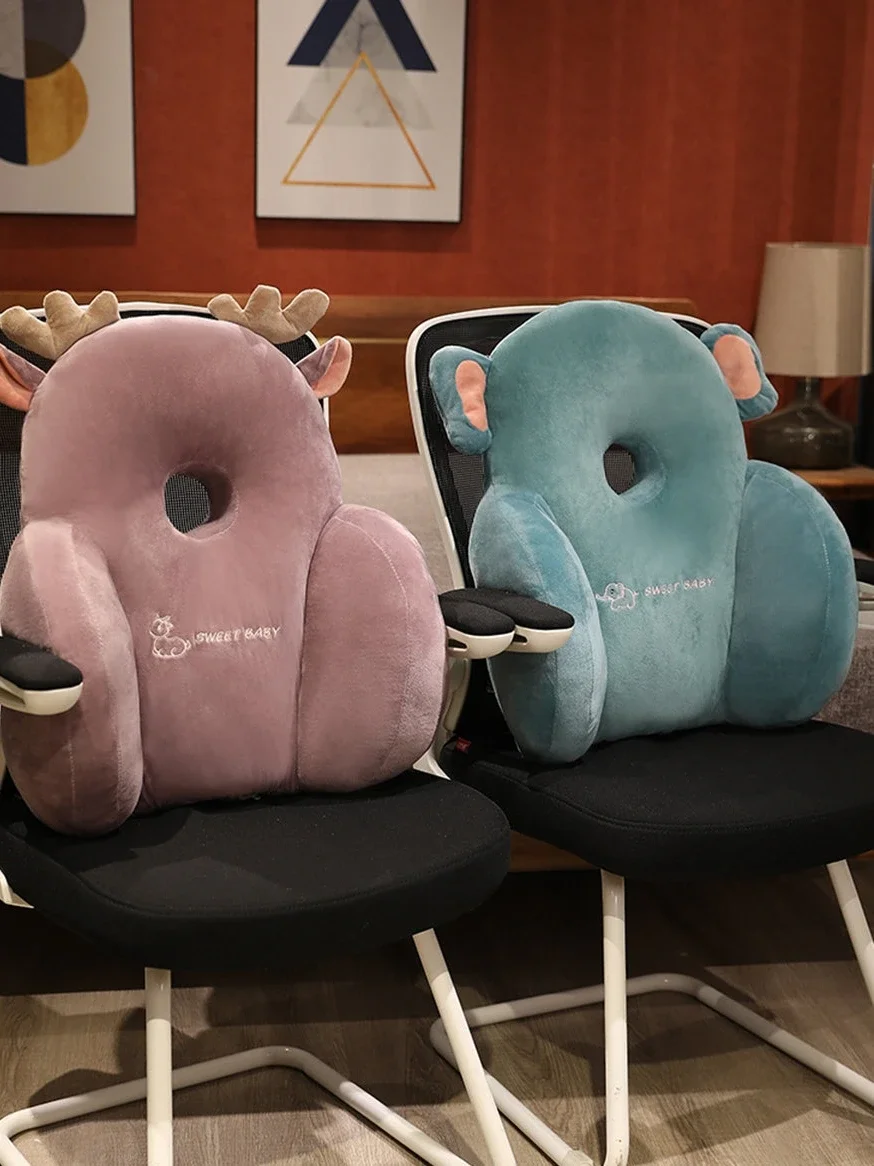 

Cushion Plush Circular Hole Breathable Pregnant Women's Waist Pillow Sofa Decorative Bed Cushion Multi Functional Reading Pillow