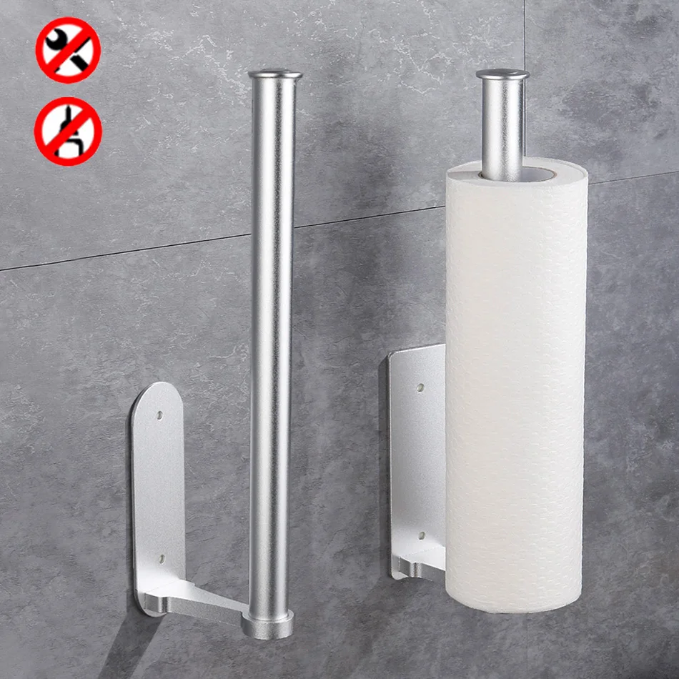 

Держатель для туалетной бумаги, золотистый, черный, серебристый клей, подставка для кухонного шкафа, держатель для рулона бумажных полотенец, вешалка для полок из алюминия