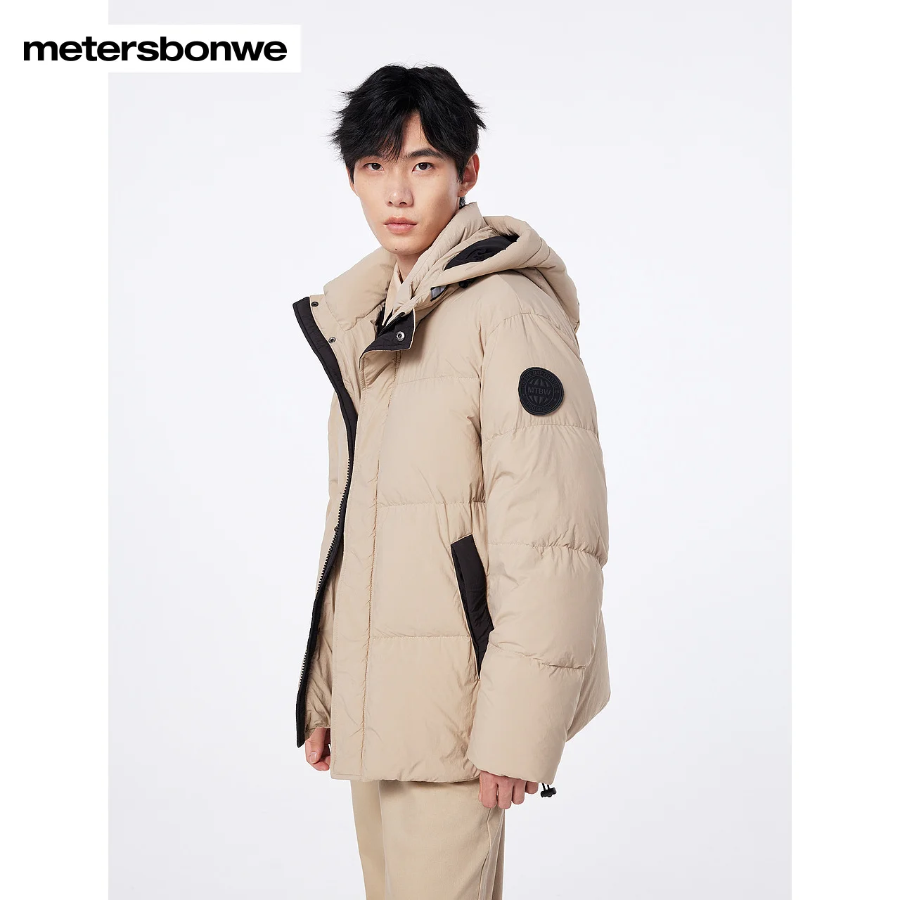 Metersbonwe-Men's Waterproof Jacket Puffer Thick Windproof And Oil Proof Hooded Duck Down Jacket Commute Daily Casual Winter