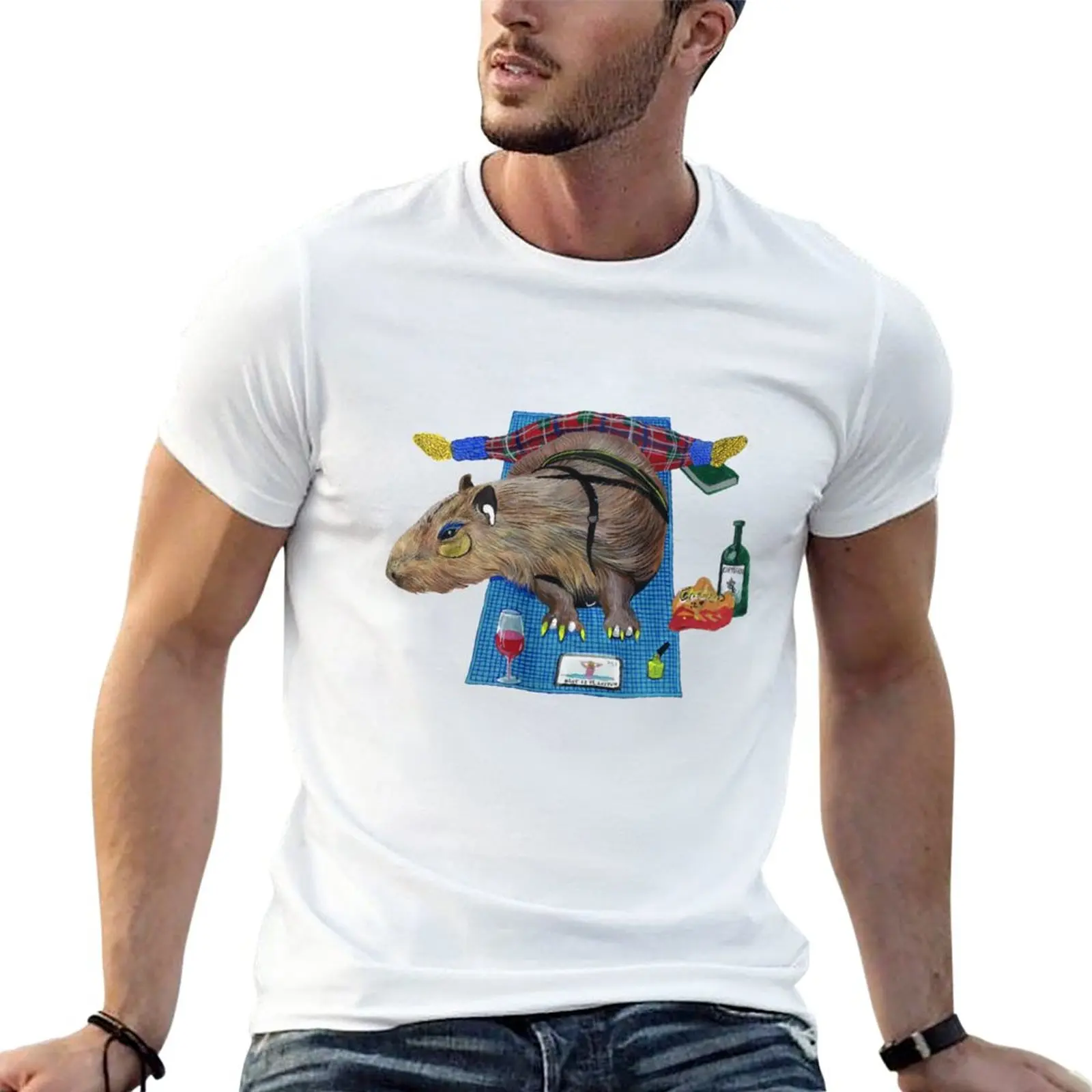 

Capybara Workout T-Shirt Tee shirt anime clothes Short sleeve tee men