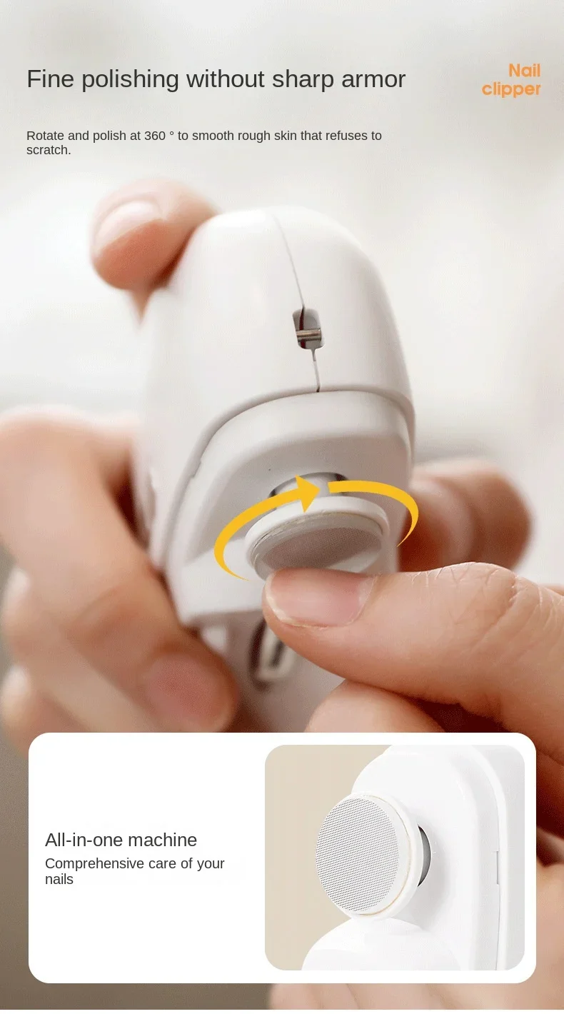 Electric Automatic Nail Clipper with Light Rechargeable Fingernail Trimmer Nail Clipper for Smooth and Safe Manicures