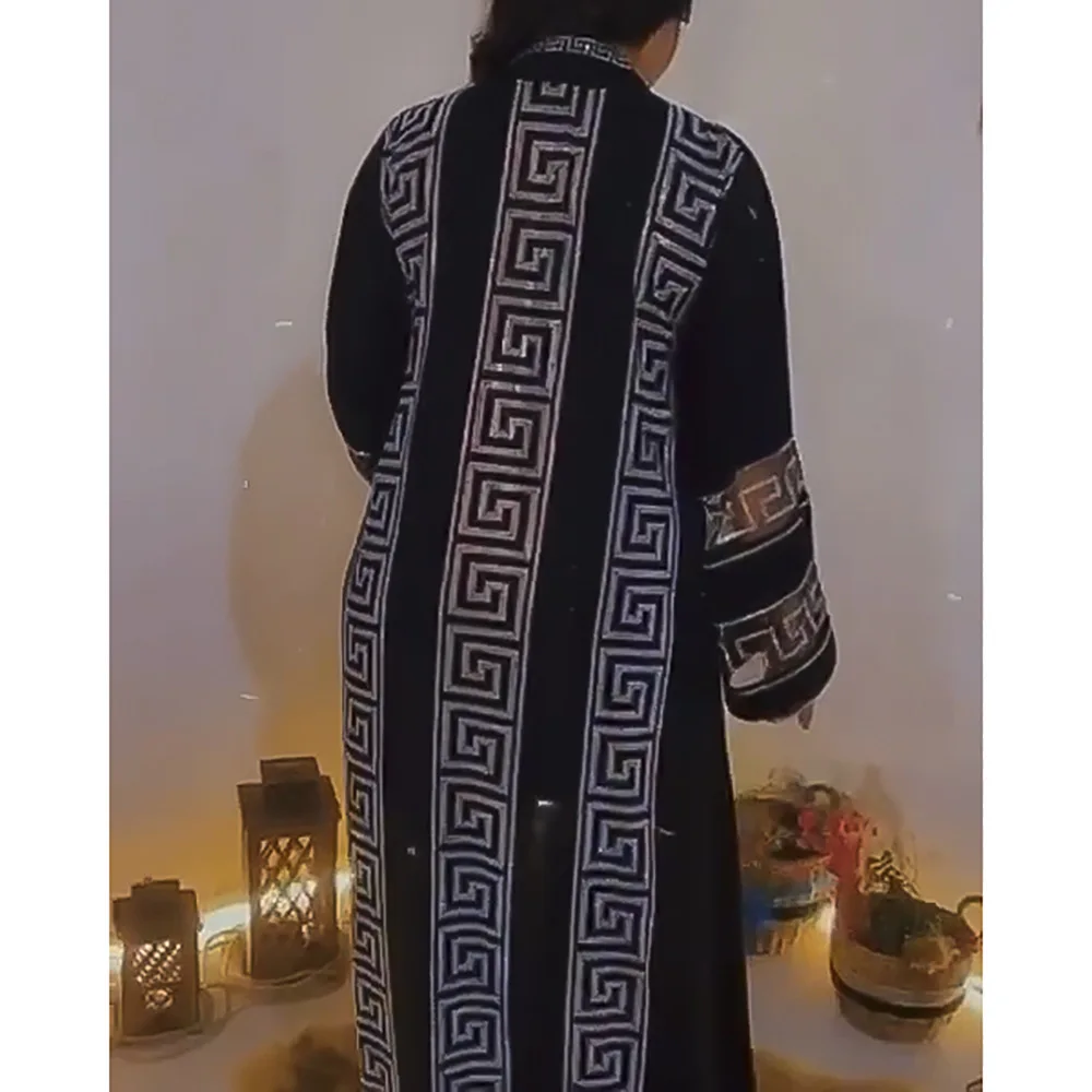 Abayas For Women Elegant Hijab Dress Dubai Turkey Muslim Hijab Dress Caftan Marocain Shiny Stones Kimono