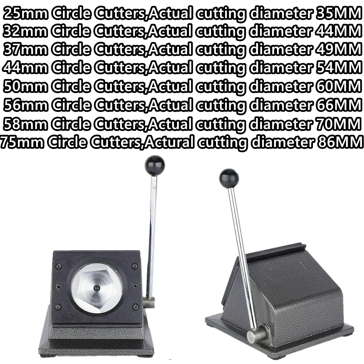 Paper Cutter Circular Cutter 25MM-75MM Badge Button Maker Circle Cutter DIY Round Paper Cutting Knife Button Badge Cutter Paper Machine Tools