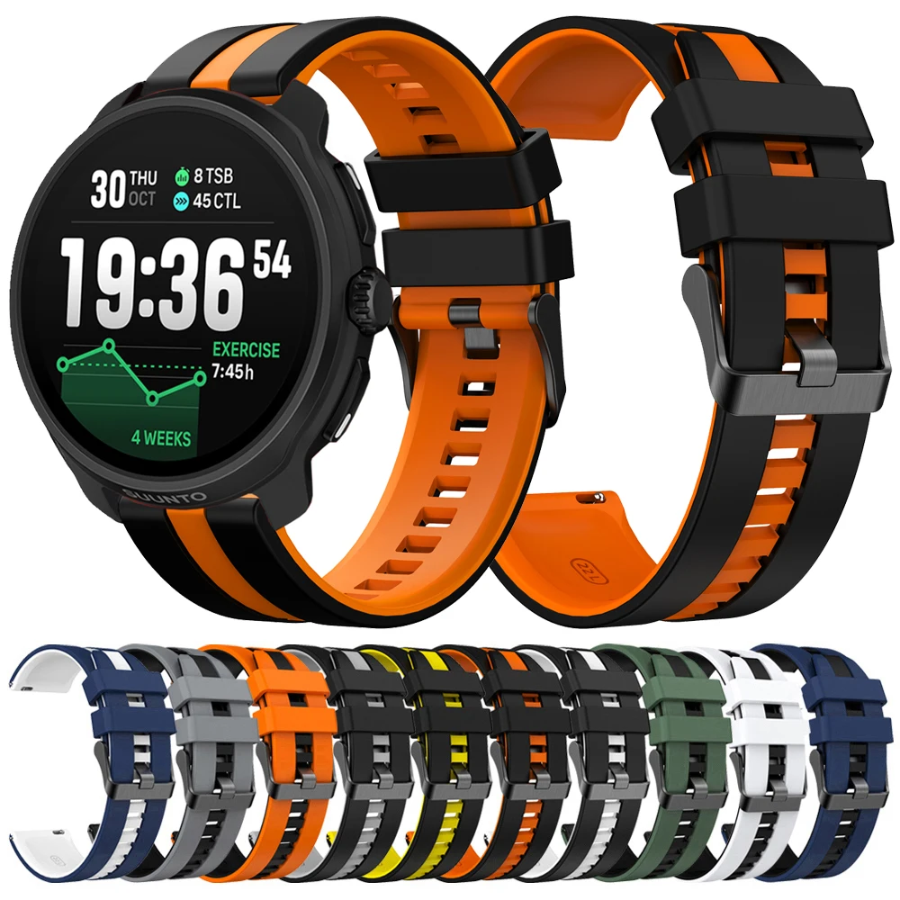Cinturino In Silicone 22mm Per Suunto 9 Peak, 9 Peak Pro E 5 Peak, Ricambio Traspirante Con Doppia Chiusura, Regolabile