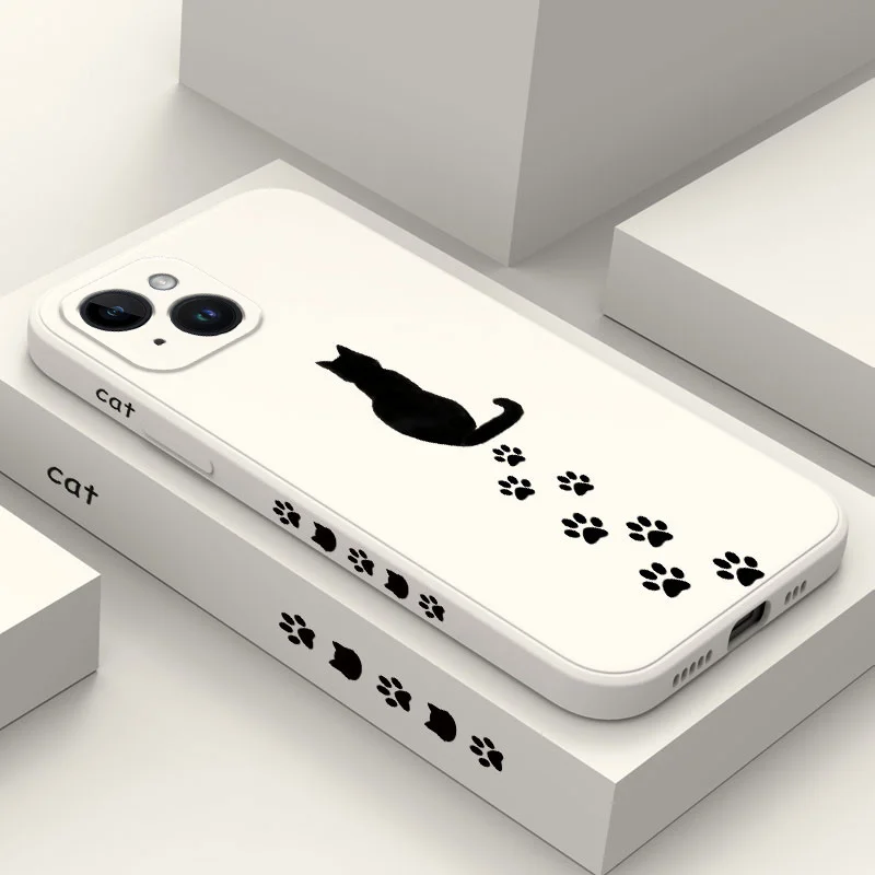 고양이 발 프린트 휴대폰 케이스, 아이폰 15, 14, 13, 12, 11 프로 맥스, 미니 X, XR, XS, SE2020, 8, 7 플러스, 6, 6S 플러스 커버