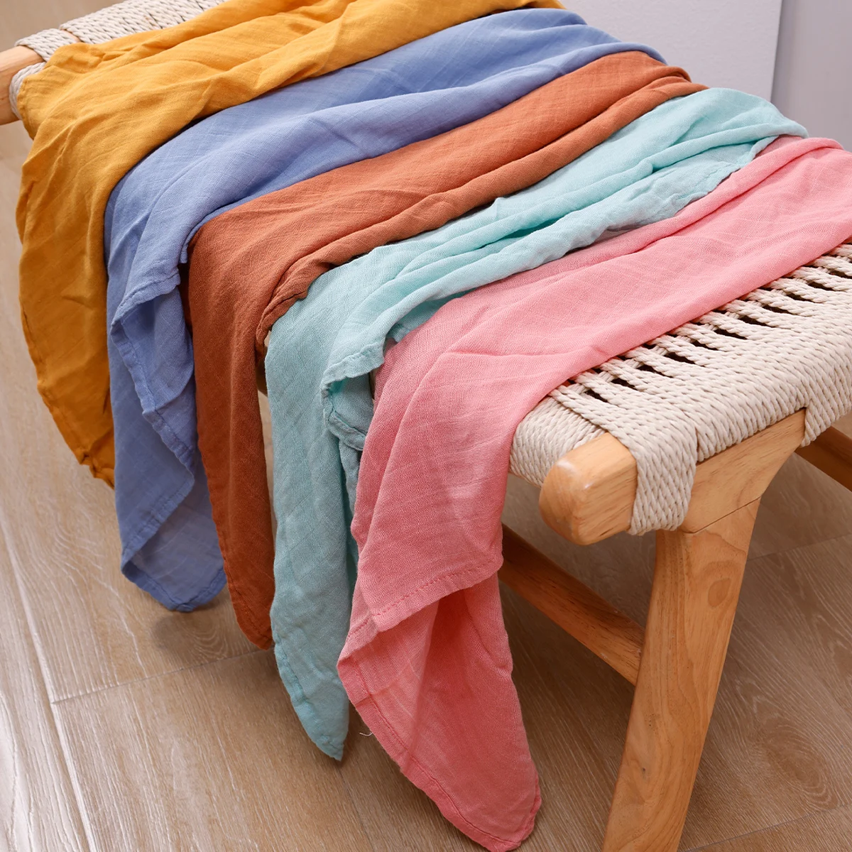5Pcs/set Cotton Muslin Burp Cloth 60*60cm