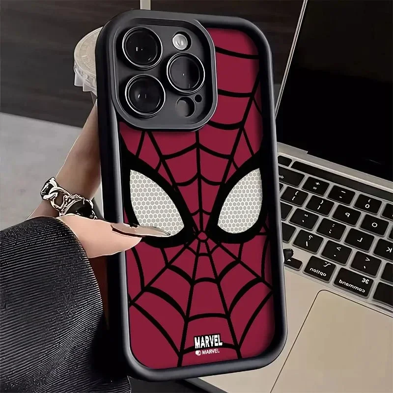 thumbnail image 1 of Funda de teléfono suave de araña de dibujos animados de Color sólido, funda de teléfono anticaída todo incluido para iPhone 15, 14, 13, 12, 11 Pro Plus Pro Max, X, XS, XR, 1 of 5