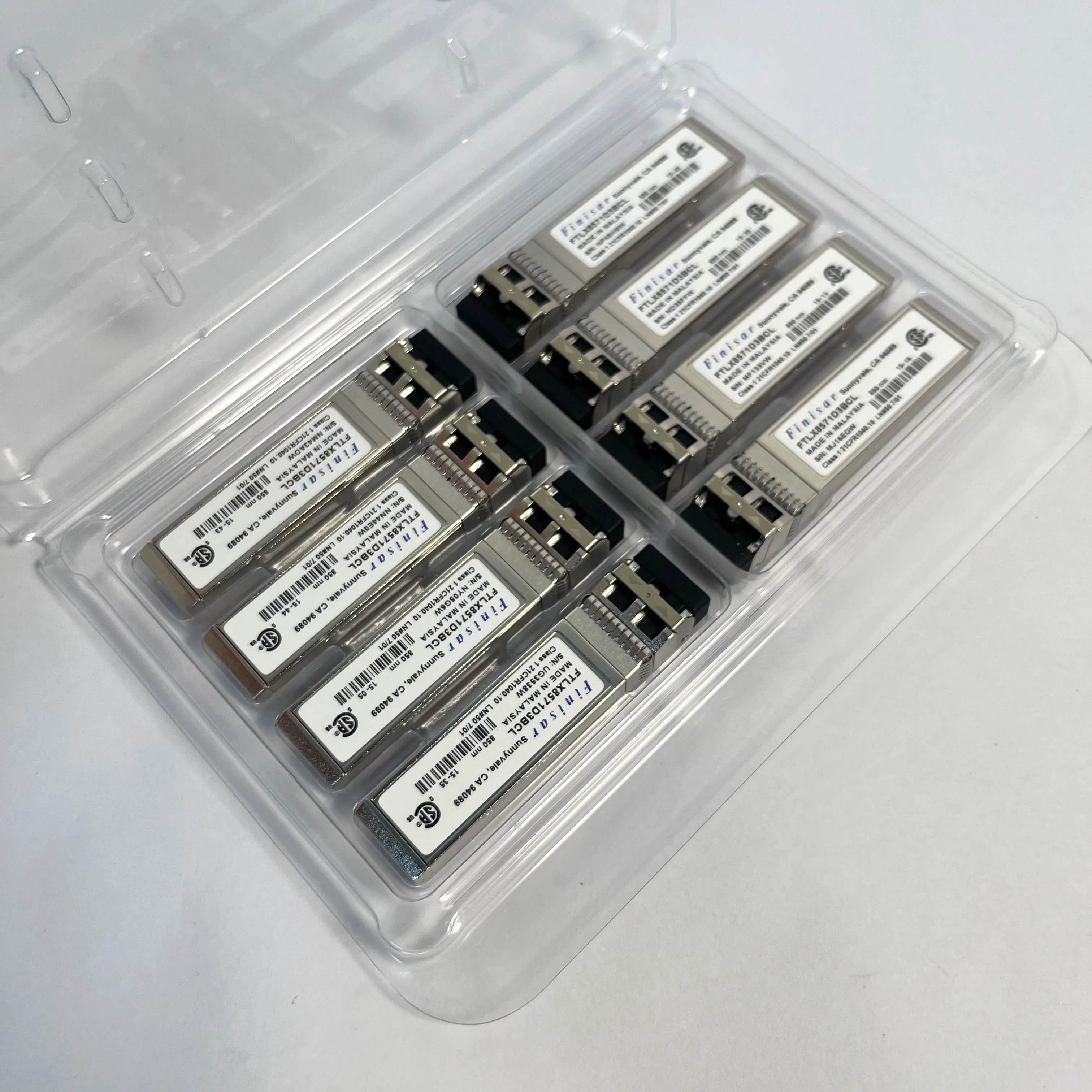 Finisar 10GbE SFP-10G-SR 10GBASE-SR FTLX8571D3BCL Optic Transceiver Module 850nm Optical Transceiver Module