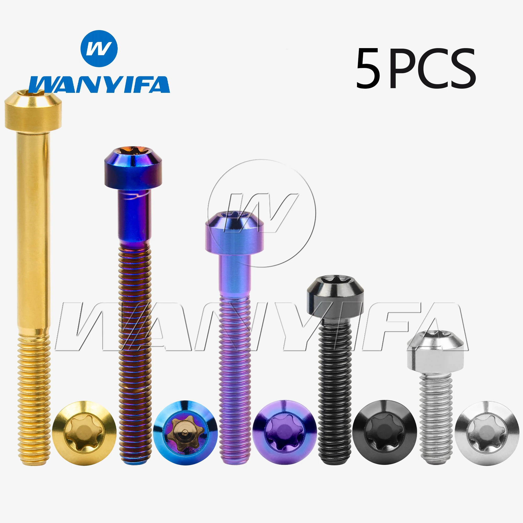 Wanyifa-parafuso de Titânio para Bicicleta e Motocicleta Cabeça Torx m5 m6 m8 x 10- 80 mm Parafusos de Freio Peças
