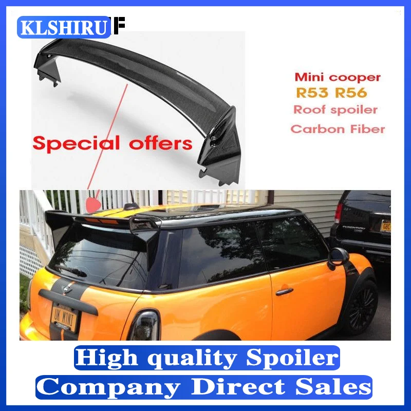 

Car-styling JCW Carbon Fiber Roof Spoiler Glossy Finish Rear WIng Lip Fibre Splitter Drift Kit For Mini Cooper R56 Ver.2.11/2.12