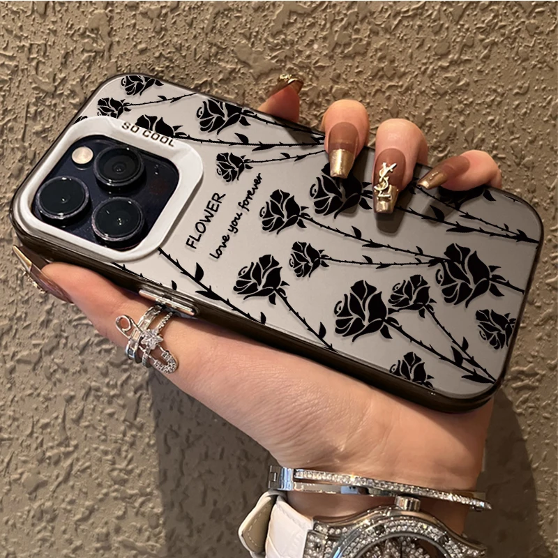 Retro Art Black Rose Hard Phone Case