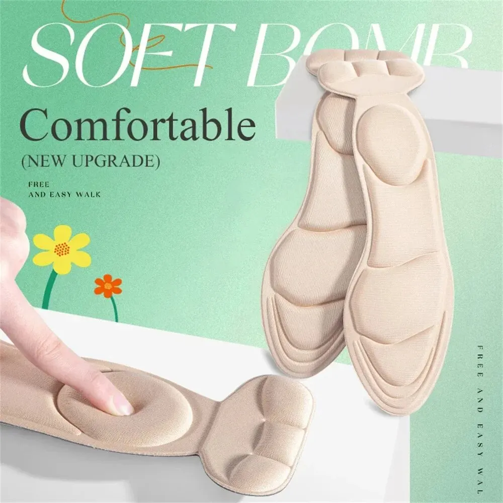 Shoe Insoles Orthopedic Insoles Shoe Heel Pads Memory Foam Women High-heel Shoes Insoles Anti-slip Cutable Comfort Breathable Heel Protection Massage