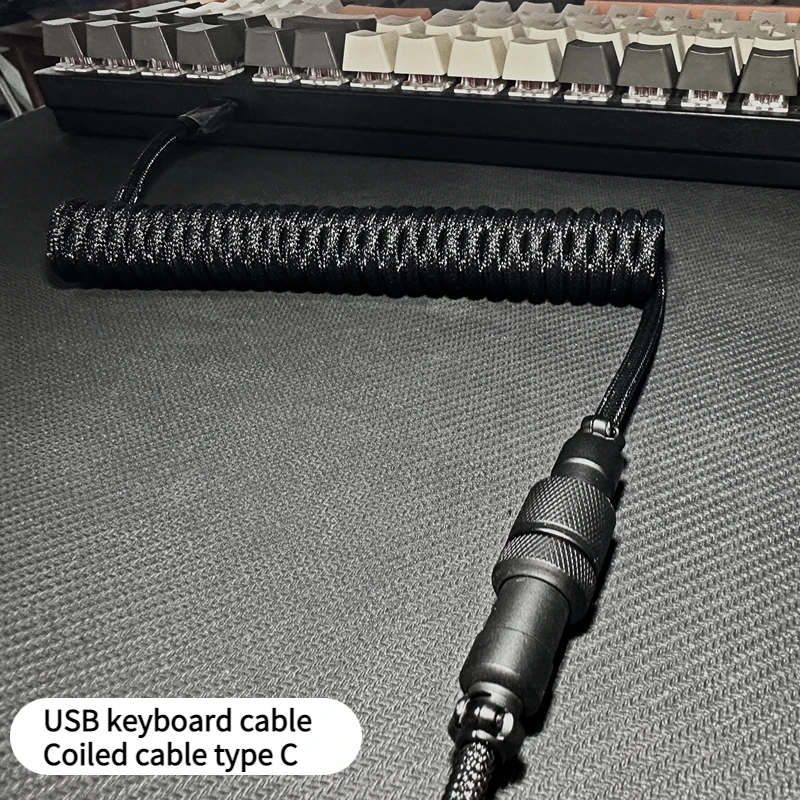 USB keyboard cable Coiled cable type C Mechanical keyboard wire mechanical keyboard Aviator Desktop Computer Aviation Connector