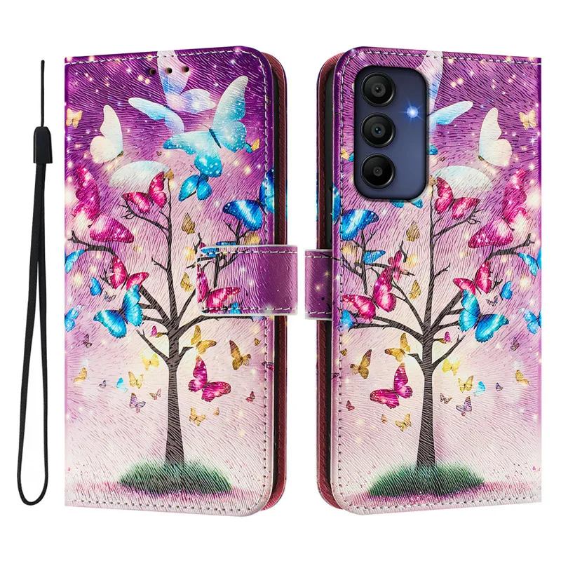 Luxury Flip Leather Wallet Case with Floral Design