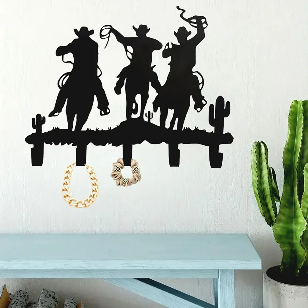Metal Cowboy Wall Mounted Hook 1pc Decorative Rack with Hooks Easy to Install for Hanging Storage Solutions 3